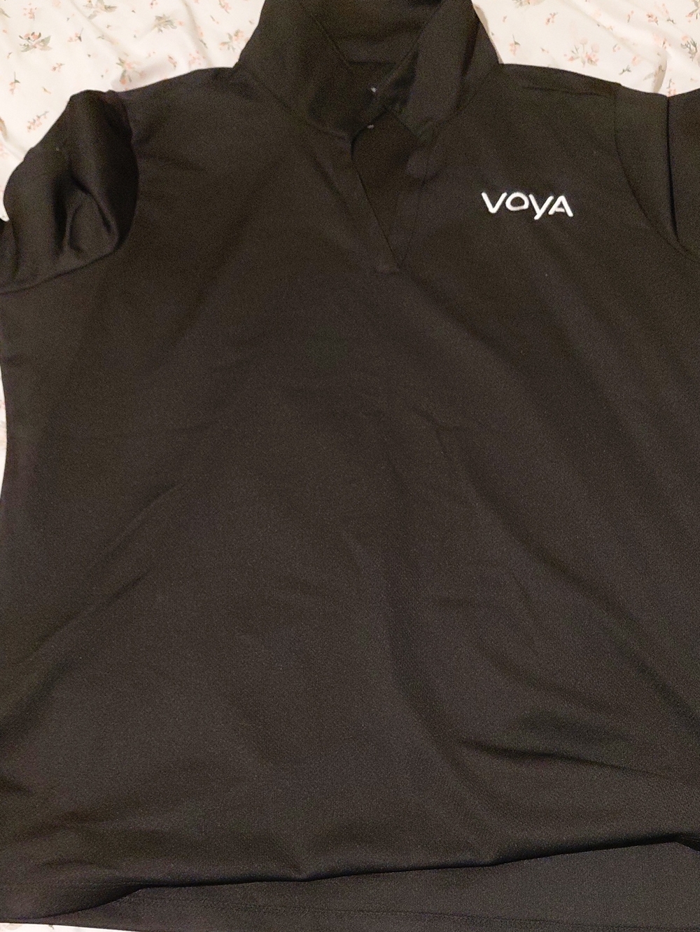 Women's Black Short Sleeve Polo Tee